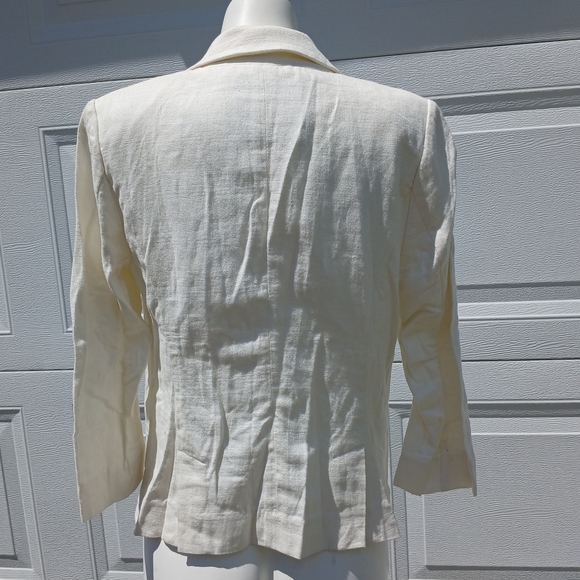 Elevenses Anthropologie Size 2 Linen Blend White Blazer Jacket Top Blouse xs - Picture 4 of 8